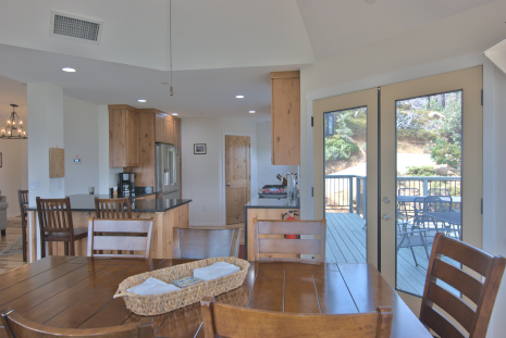 View of kitchen from dining room